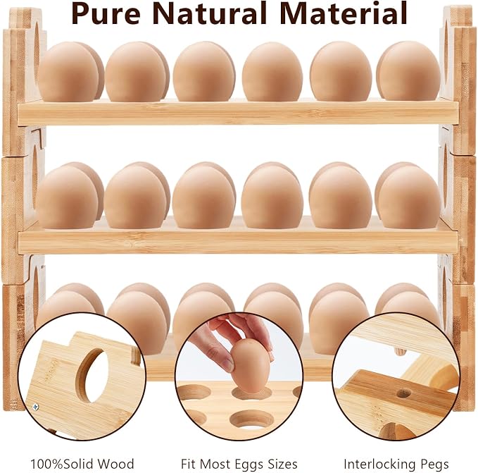 3-Tier Wooden Egg Holder - Image 2