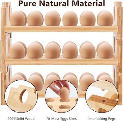 3-Tier Wooden Egg Holder - Image 2