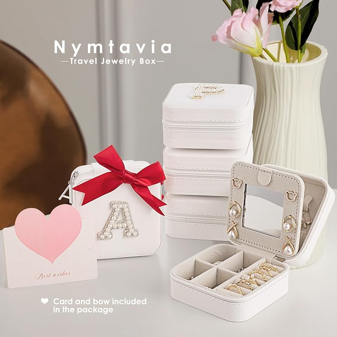 Birthday Gifts for Women, Initial Jewelry Box and Case for Travel, Girlfriend - Image 6