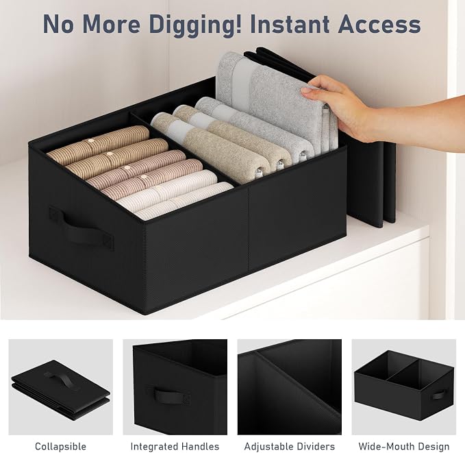 DIMJ Large Closet Shelf Organizer Bins 8 Packs - Image 5