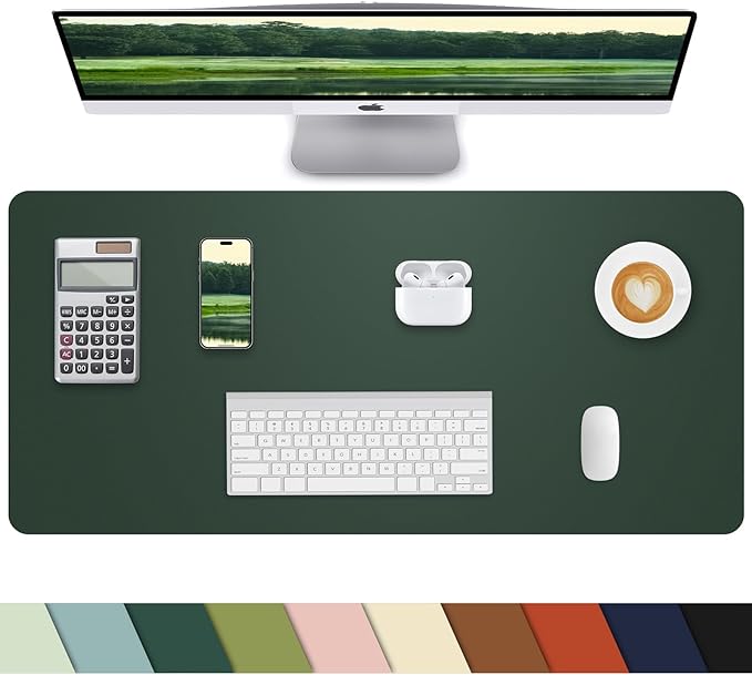 Leather Desk Protector, Non-Slip PU Laptop Mat, Waterproof Writing Pad by cebowa