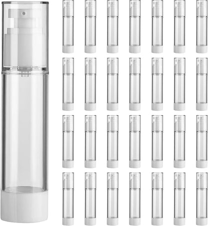 28 Pack Airless Pump Bottles 1.7 oz Travel Size Pump Bottle Lotion Container by Unknown