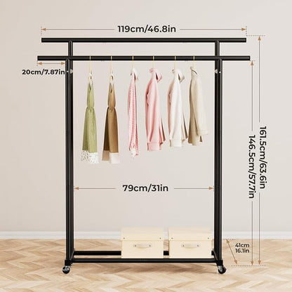 Abiglifty Double Rods Clothes Rack - Image 2
