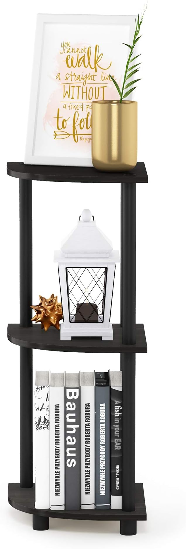 Furinno TURN-N-TUBE Corner Shelf, 3-Tier Corner Bookshelf, Display Storage - Image 5