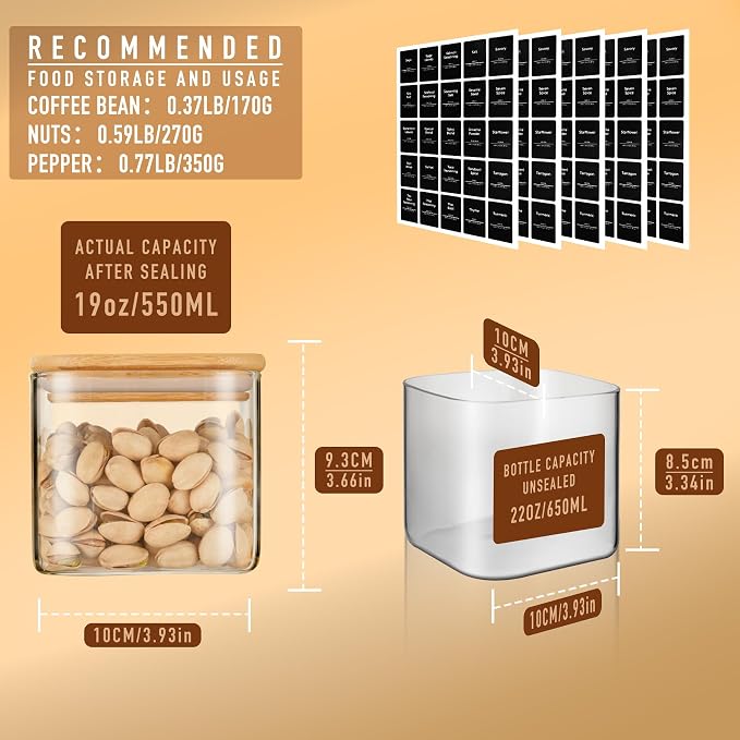 22oz Airtight Square Spice Containers - Image 2