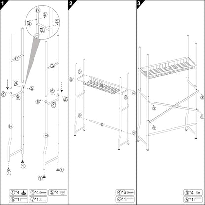 Mlinavn Over-The-Toilet Storage Rack, 4-Tier Bathroom Organizer Shelf Over - Image 7