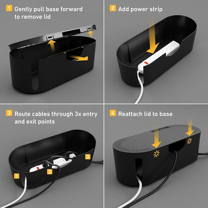 D-Line Cable Management Box, Power Strip Holder, Floor Outlet Hiders, Desk Cord - Image 9