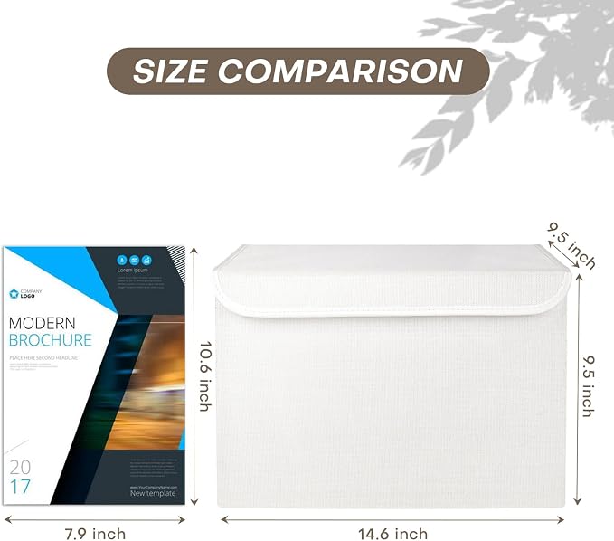Large 22 Quart Linen Fabric Foldable Storage Bin Cube Organizer Basket - Image 2