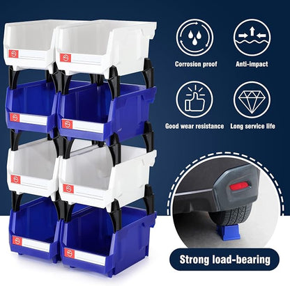 Pe&Hui Storage Organizer Bins, Wall Mount Storage Parts Rack, Stackable Shop - Image 2