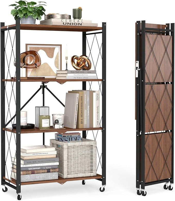 black leopard 4-Tier Foldable Shelf by FoldableStorageShelves