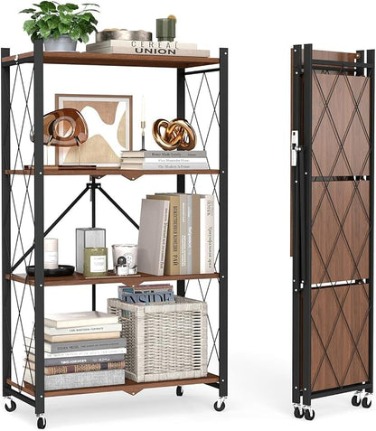 black leopard 4-Tier Foldable Shelf by FoldableStorageShelves