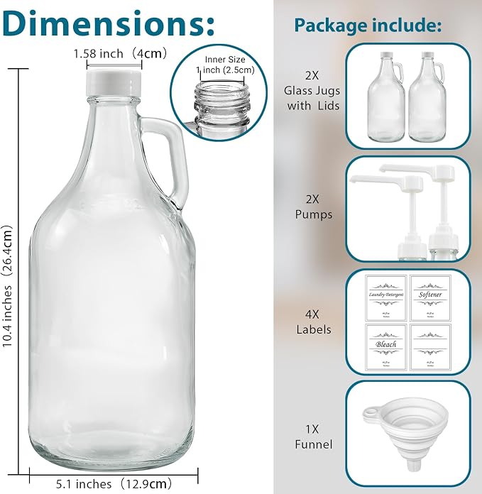 2 Pcs Glass Liquid Laundry Detergent Dispenser - Image 7