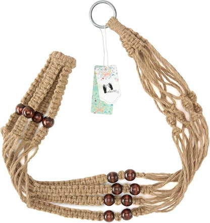 Mkono Macrame Plant Hanger Indoor 35 Inch Hanging Planter Basket Brown 1Pc | - Image 7