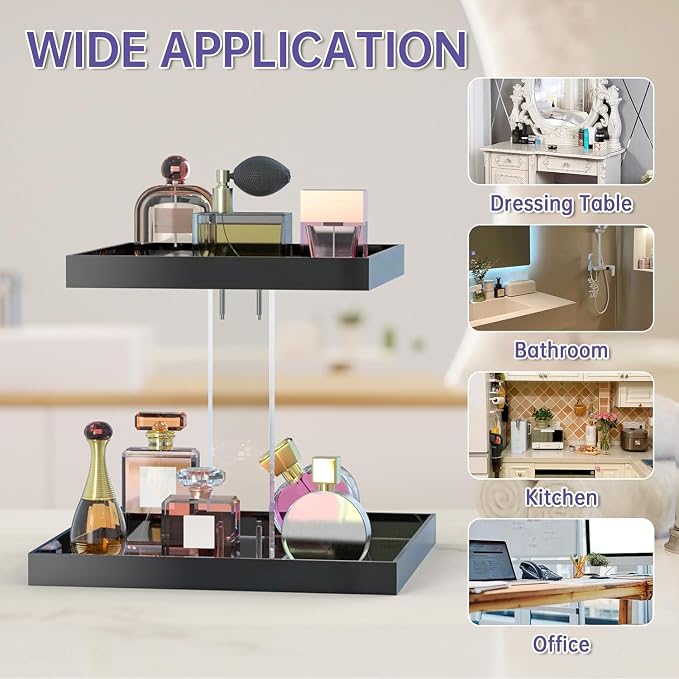 NiHome Acrylic Perfume Display Organizer, 2-Tier Cologne Organizer, Makeup - Image 7