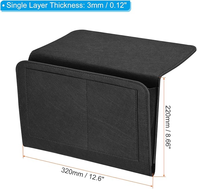PATIKIL 13in Bedside Caddy, Bed Caddy Bedside Organizer Hanging Soft Felt 5 - Image 2
