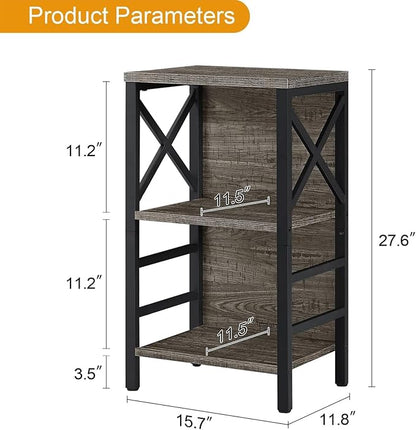 Small Bookcase, 3 Tier Industrial Bookshelf - Image 3