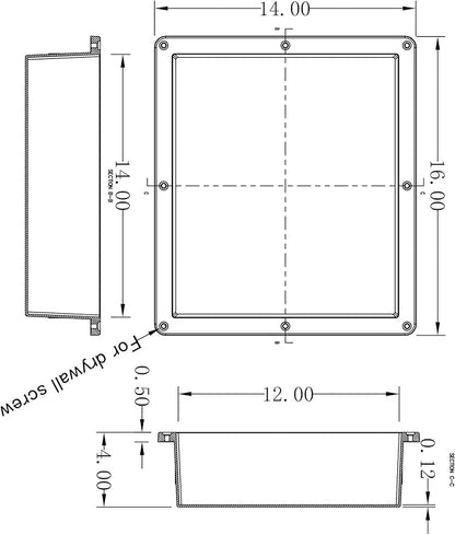 Ready For Tile Waterproof Leak Proof 16" x 14" Bathroom Recessed Shower Niche - Image 2