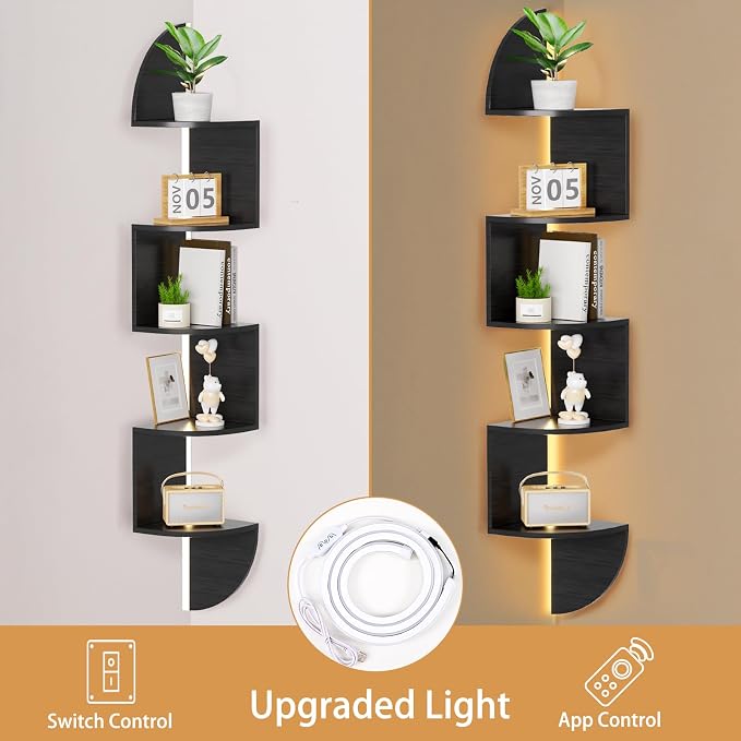 Corner Shelf, 5 Tier Bookshelf - Image 4