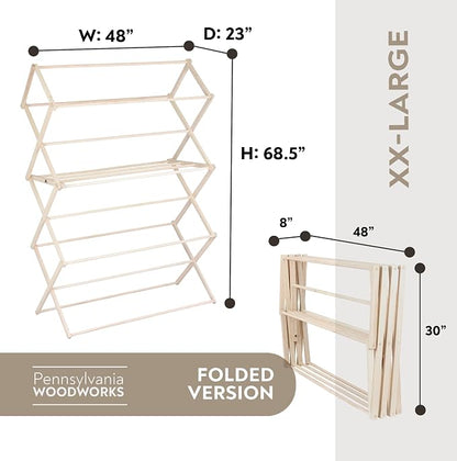 Pennsylvania Woodworks Clothes Drying Rack: Solid Maple Hard Wood Laundry Rack - Image 5