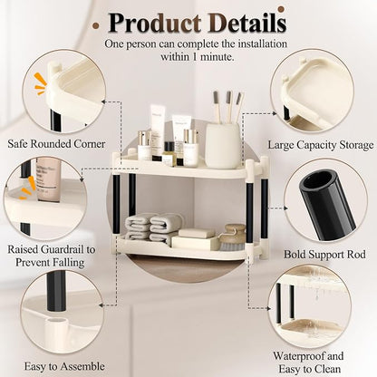 MARTY Bathroom Counter Organizer 2 Tier Makeup Organizer Countertop - Image 7