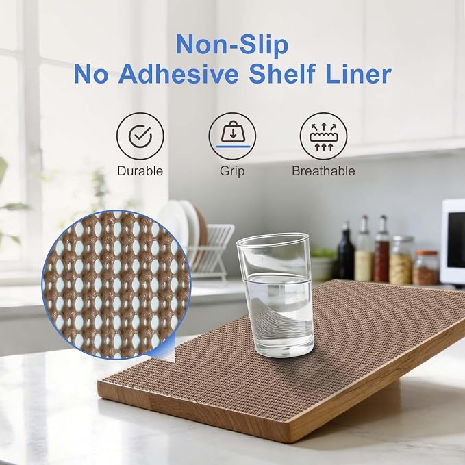 Shelf Liner Non Adhesive Cabinet and Drawer Liner, Upgrade Durable Folded Slip - Image 3