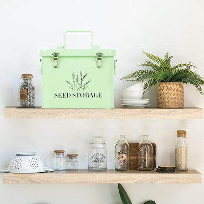 20 Slots Seed Storage Box with 3 Dividers, Metal Seed Storage Organizer Saving - Image 8