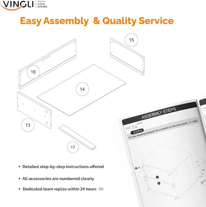 VINGLI 2 Drawer File Cabinet, Home Office Filing Organizer, - Image 8