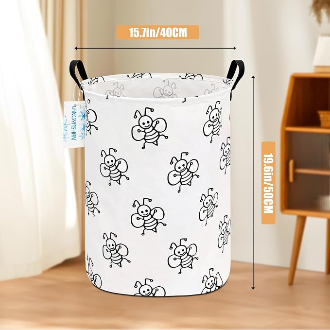 LANGYASHAN Laundry Basket Canvas Fabric Collapsible Organizer Basket - Image 2
