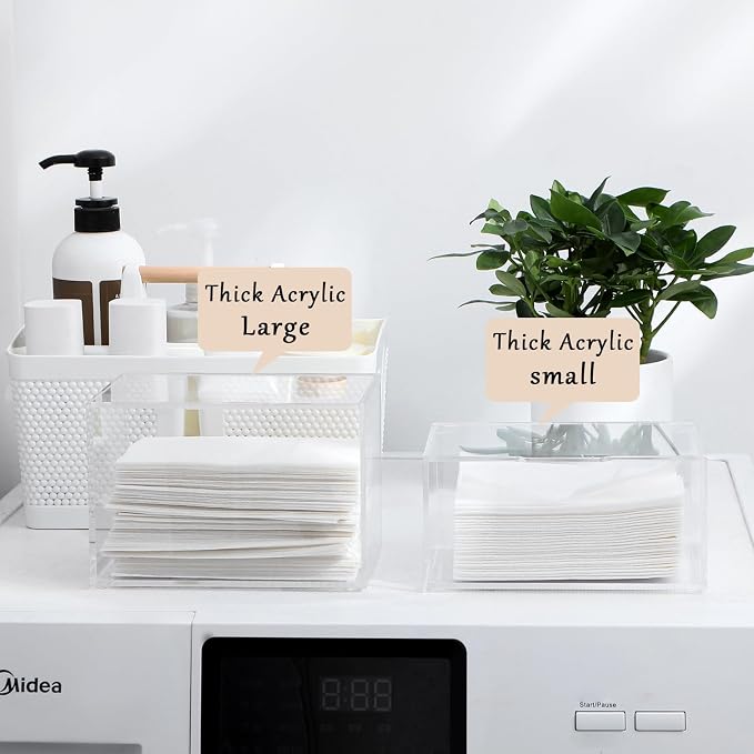 rejomiik Thick Acrylic Dryer Sheet Holder Clear Container - Image 2