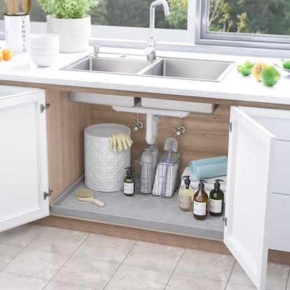 SIKADEER Under Sink Mat for Kitchen and Bathroom, Waterproof Cabinet Liner - Image 2