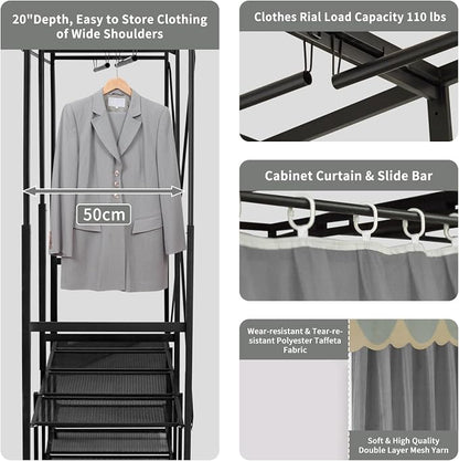 Portable Closet Rack Heavy-Duty Foldable Garment Racks - Image 4