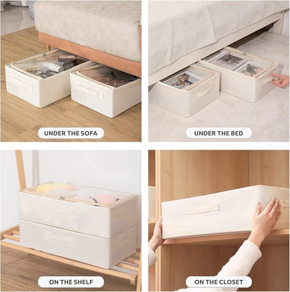 Under Bed Storage Bins Frame Storage Box Oxford Fabric Sturdy Underbed - Image 3