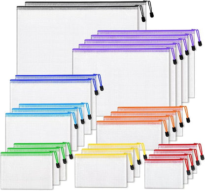 26pcs Mesh Zipper Pouch Bags, 8 Sizes Plastic Zippered Storage Bags by Unknown