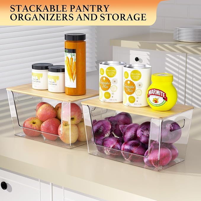 4 Pack Clear Stackable Potato & Onion Storage Bins - Image 5