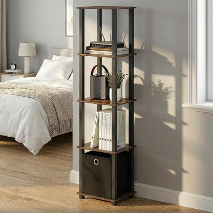 Furinno Turn-N-Tube Book Shelf, 5-Tier Square Open Frame Display Shelf - Image 4