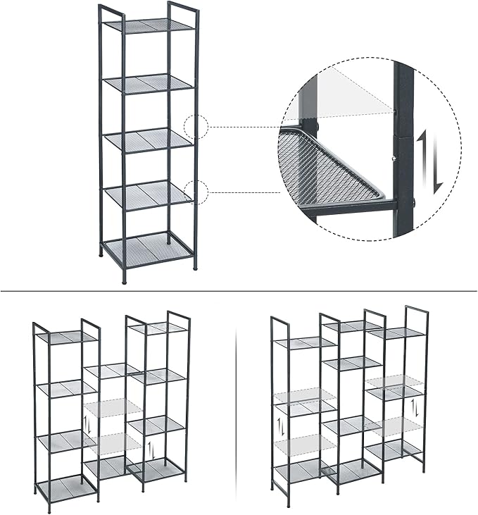 SONGMICS 5-Tier Storage Rack, Bathroom Shelf, Extendable Plant Stand - Image 7
