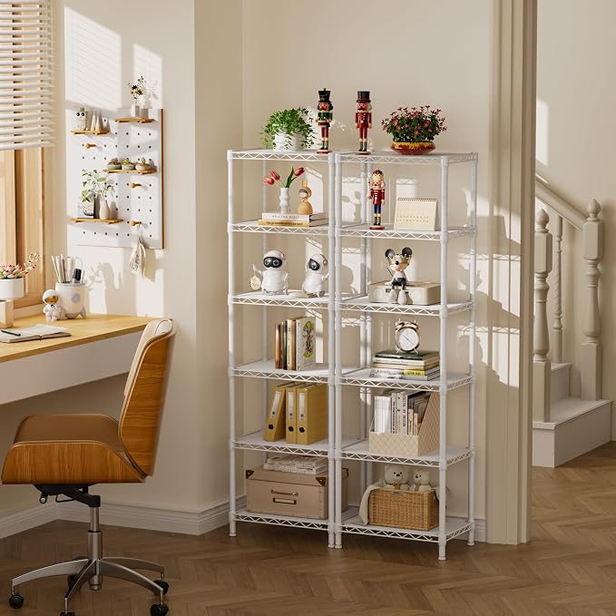 Small 6 tire Shelves Storage Wire Shelving Unit Metal Shelf Adjustable - Image 9