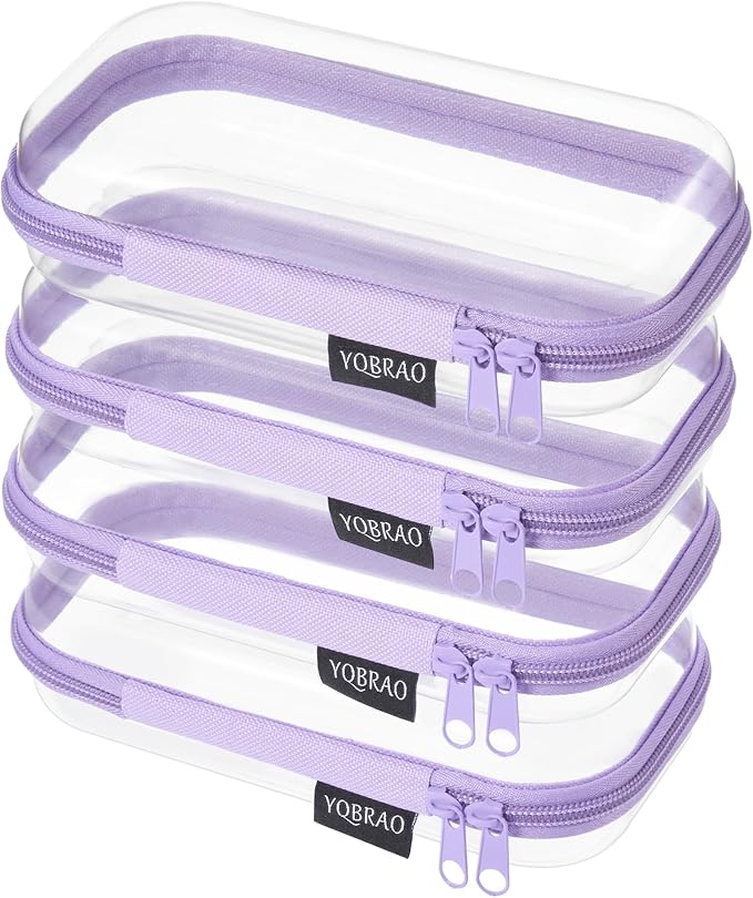 YQBRAO 4-Pack Clear Hard Shell Zipper Case, 1.2mm Ultra-Thick Diaper Bag by Unknown