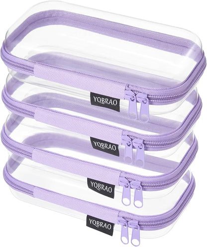 YQBRAO 4-Pack Clear Hard Shell Zipper Case, 1.2mm Ultra-Thick Diaper Bag by Unknown