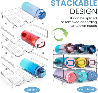 spospo Water Bottle Organizer for Cabinet, 3 Pack Water Bottle Organization and - Image 2