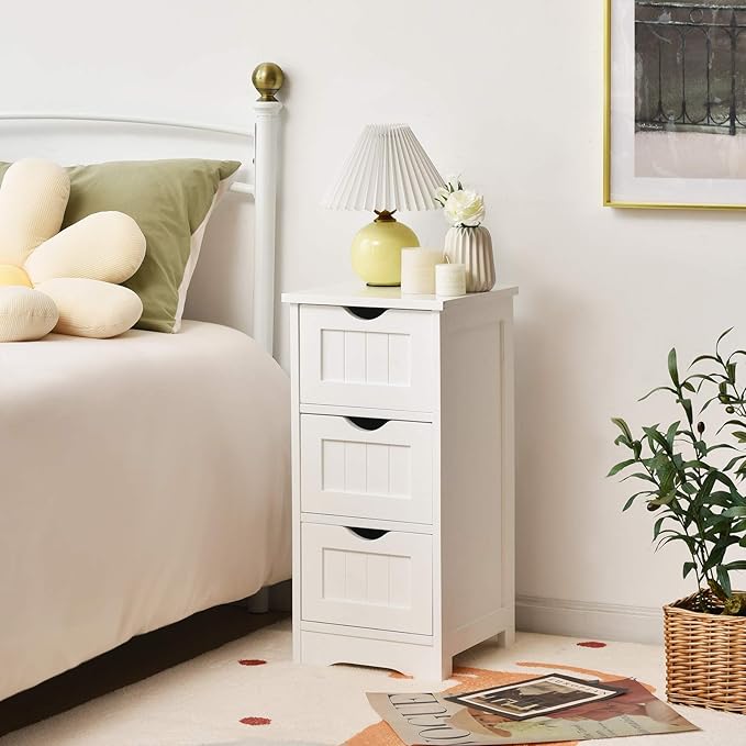 Tangkula Floor Cabinet with 3 Drawers Wooden Storage Cabinet - Image 4