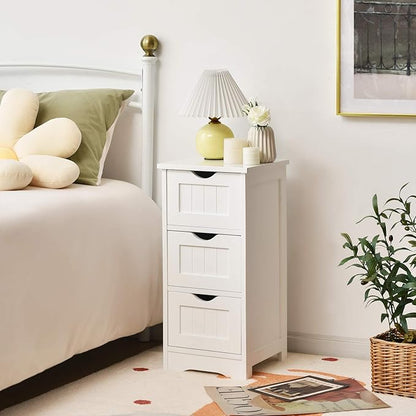 Tangkula Floor Cabinet with 3 Drawers Wooden Storage Cabinet - Image 4