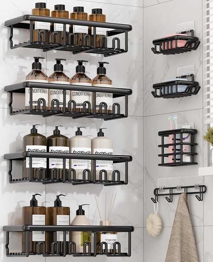 8 Pack Adhesive Rustproof Shower Caddy by Unknown