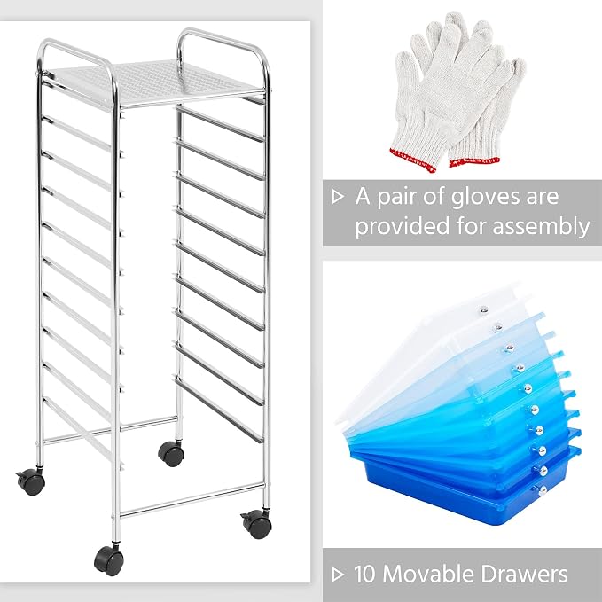 Yaheetech Rolling Cart Organizer Plastic Trolley - Image 6