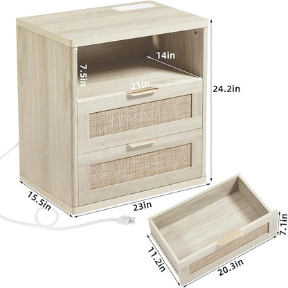 LEYAOYAO Rattan Nightstands Set of 2 - Image 3