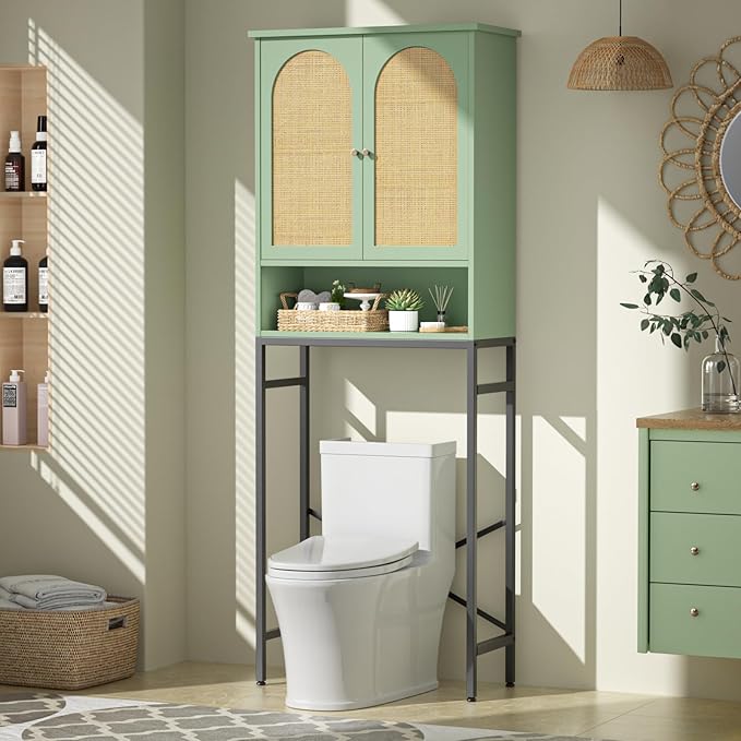 Befrases Rattan Toilet Storage Cabinet, Over the Rack Wood Cabinet by Befrases