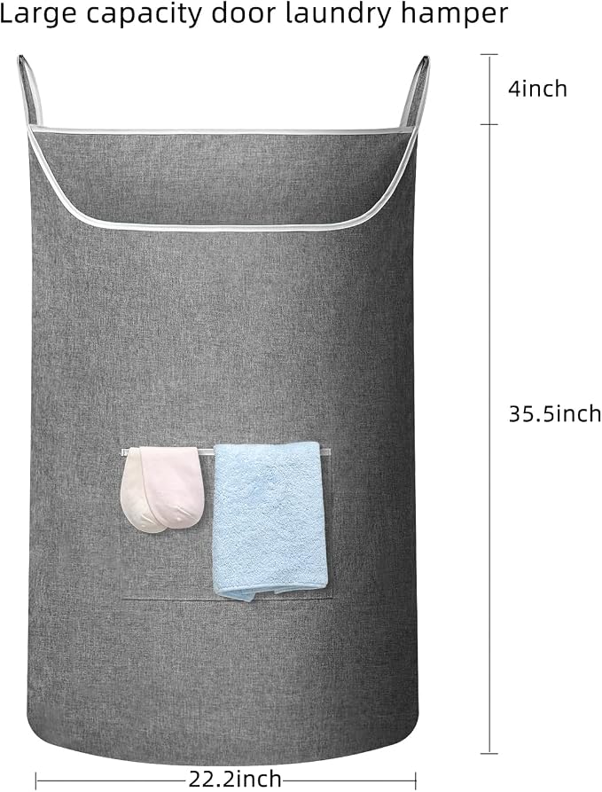 SAVERHO X-Large Door Hanging Hamper Bag, 2 Pack Large Capacity Hanging Laundry - Image 2