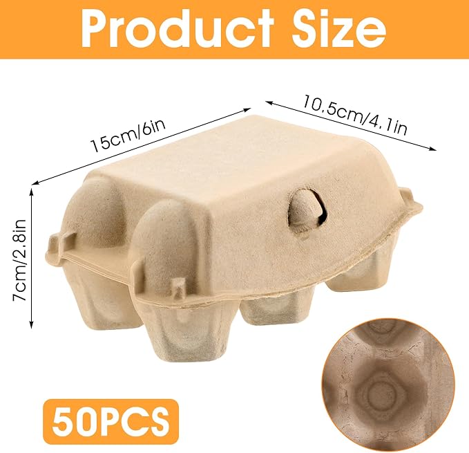 50 Pack Bulk Empty Egg Cartons, Reusable Cardboard Eggs Carton Storage - Image 2