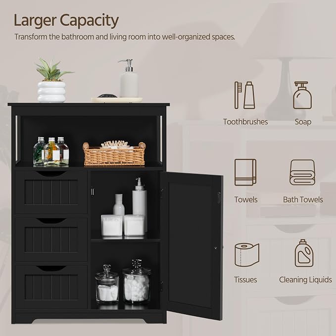 Yaheetech Large Freestanding Bathroom Storage Cabinet - Image 6