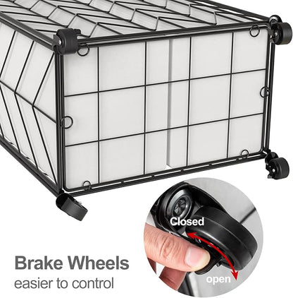 WOWLIVE Laundry Basket with Wheels, Heavy Duty Laundry Hamper with Wood Lid - Image 7